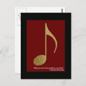 Gouden muziek notitie briefkaart (Voorkant / Achterkant)