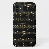Gouden muziek op zwart Case-Mate iPhone case (Achterkant)