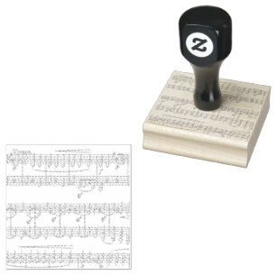 Gouden muziek op zwart 	rubberstempel