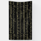 Gouden muziek op zwart spandoek (Verticaal)