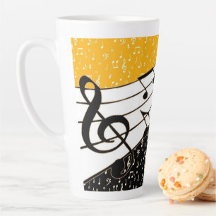 Gouden muziek thema latte mok
