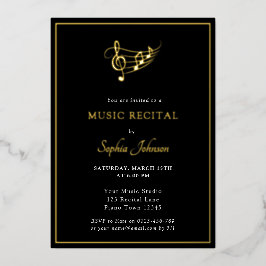 Gouden Muziekconcert Elegant Folie Uitnodiging