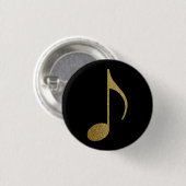 gouden muzieknoot ronde button 3,2 cm (Voorkant /achterkant)