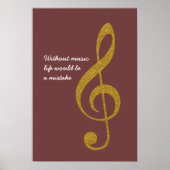 gouden muzieknoot verdrievoudigen poster (Voorkant)