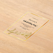 Gouden muzieknoten verjaardagsklaar acryl uitnodigingen (Laagn)