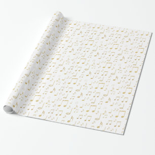 gouden muziekpatroon cadeaupapier