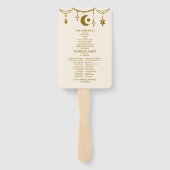  gouden mystieke botanische bruiloft handwaaier (Achterkant)