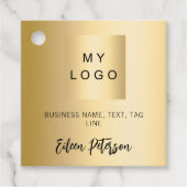 Gouden naam bedrijf logo QR code hang label (Voorkant)