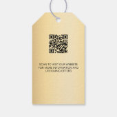 Gouden naam bedrijf logo QR code hang label Cadeaulabel (Achterkant)