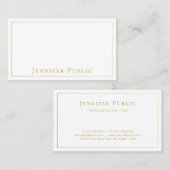 Gouden Naam Tekst Minimalistische Elegante Sjabloo Visitekaartje (Voorkant / Achterkant)