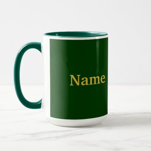Gouden naam toevoegen Groene Combo Mok (Links)