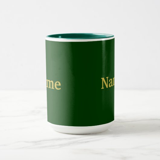 Gouden naam toevoegen Groene Combo Mok (Midden)