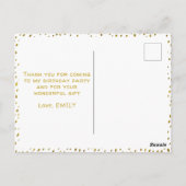 Gouden namaak glitters Verjaardagsmeisje Foto Beda Briefkaart (Achterkant)