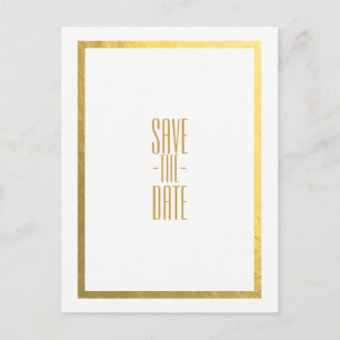 Gouden namaakfolie Witte Elegante Minimalistische  Aankondigingskaart
