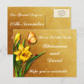 Gouden narcissen aankondigingskaart (Voorkant / Achterkant)
