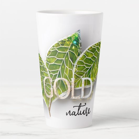 Gouden Natuur: Smaragd - Latte Mok (Voorkant)