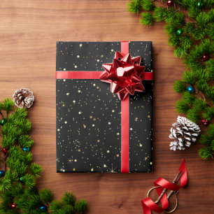 Gouden nepschitter en vonken cadeaupapier