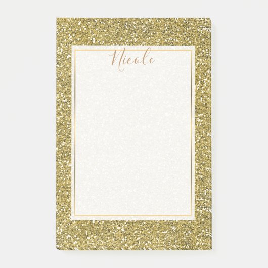 Gouden nepschitter glitter post-it® notes (Voorkant)