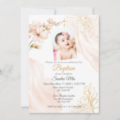 Gouden neutrale doopuitnodiging kaart (Voorkant)