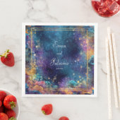 Gouden Nevel Kosmisch Vuurwerk Levendige Sterrenst Servet (Insitu)
