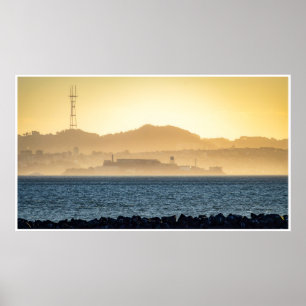 Gouden nevel over Alcatraz – San Francisco print