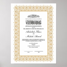 Gouden Nikkah-certificaat voor islamitische bruilo