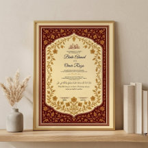 Gouden Nikkah-contract Digitale Nikkah-certificaat