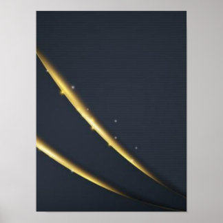 Gouden Noir Minimale Lijnen Muurkunst – Zwart & Go Poster