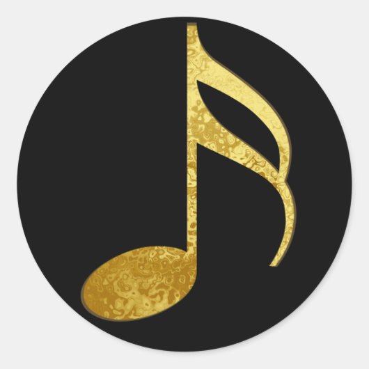 gouden noot ronde sticker (Voorkant)