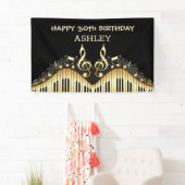 Gouden notities en toetsenborden spandoek (Insitu)