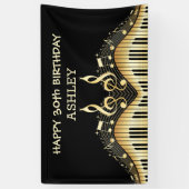 Gouden notities en toetsenborden spandoek (Verticaal)