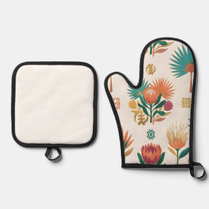 Gouden Oase Tropische Botanische Onderzetters Ovenwant & Pannenlap Set