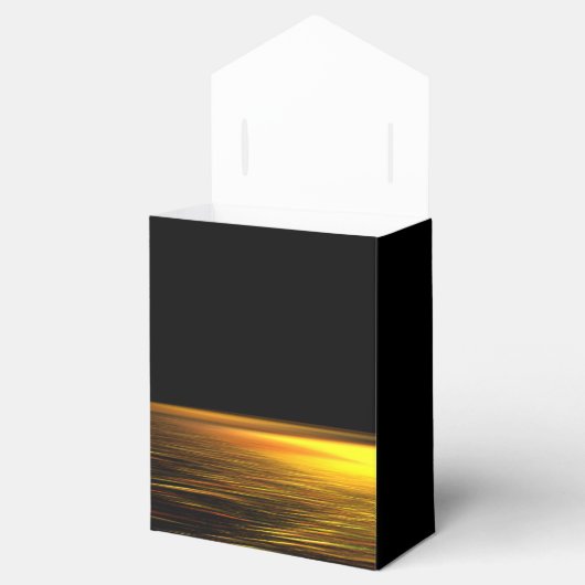 Gouden Oceaan, Elegant Strand Bruiloft Bedankdoosjes (Geopend)