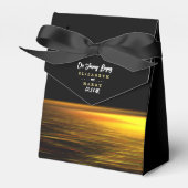 Gouden Oceaan, Elegant Strand Bruiloft Bedankdoosjes (Voorkant Zijde)