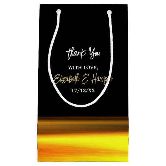 Gouden Oceaan, Elegant Strand Bruiloft Klein Cadeauzakje (Voorkant)