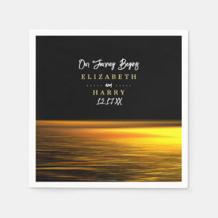 Gouden Oceaan, Elegant Strand Bruiloft Servet