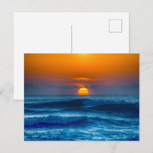 Gouden oceaan zonsondergang Schitterende ansichtka Briefkaart