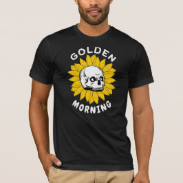 Gouden Ochtendzonnebloem Schedel T-shirt