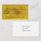 Gouden of heilige nacht met kerstboodschap informatiekaartje (Voorkant / Achterkant)