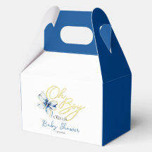 Gouden “Oh Boy” Bloemtypografie Baby Shower