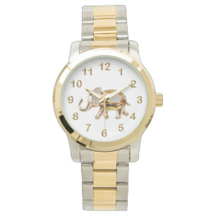 Gouden Olifant Diamant glinster juweel look glamou Horloge