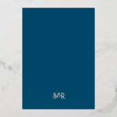 Gouden olifant en lotusbloem Indiase bruiloft Folie Uitnodiging (Achterkant)