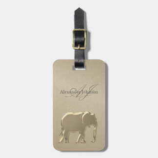 Gouden Olifant Monogram Bagagelabel