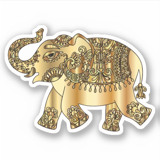 Gouden olifant sticker (Voorkant)
