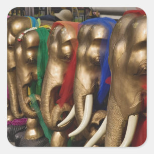 Gouden Olifanten Vierkante Sticker
