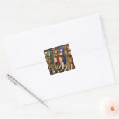 Gouden Olifanten Vierkante Sticker (Envelop)