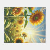 Gouden Omarming Zonnebloem Fleece Deken (Voorkant (Horizontaal))
