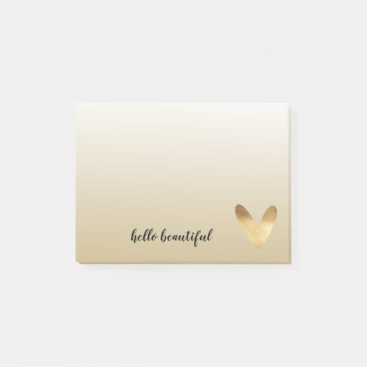 Gouden Ombre hart Post-it® Notes (Voorkant)
