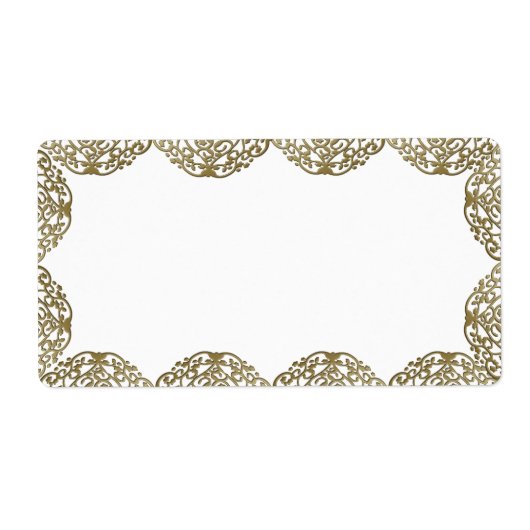 Gouden Onament Swirl Kerstlabels Etiket (Voorkant)