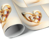 Gouden Oneindigheid en Hart Symbool Cadeaupapier (Rol Hoek)